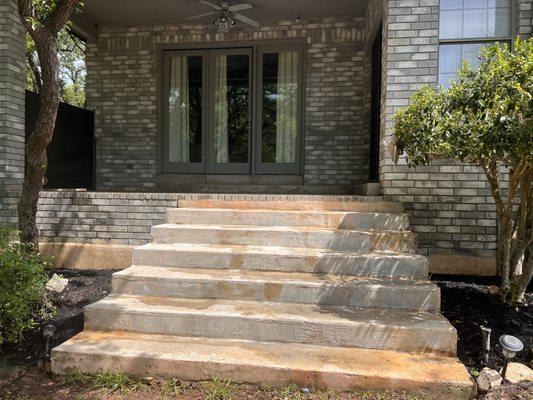 Back patio stairs cleaning!! After pic.