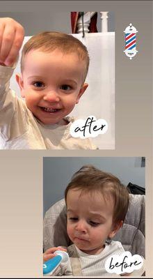 19 month old haircut before and after