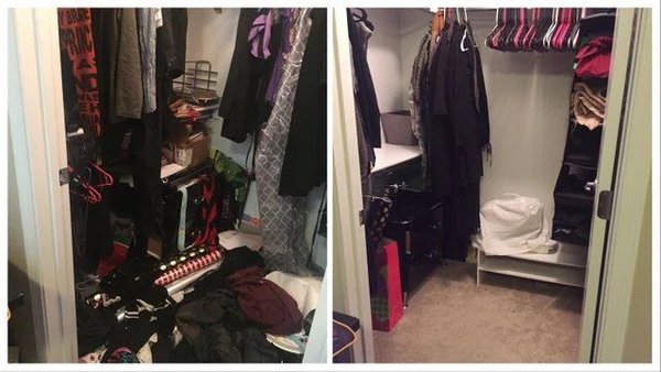 Before & after closet space