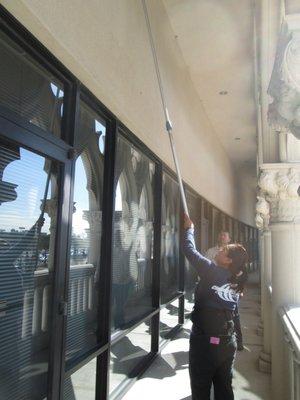 Cobweb Removal in Shopping Center