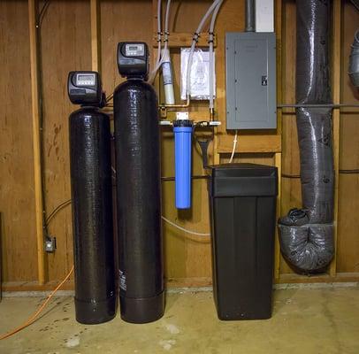 Water softener and whole house water filter install, Eden Prairie.