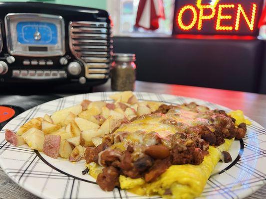 Chili cheese omelette