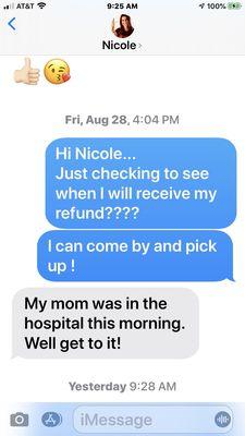 Checking on refund