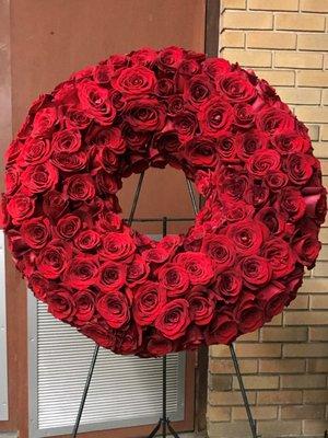 Red rose wreath