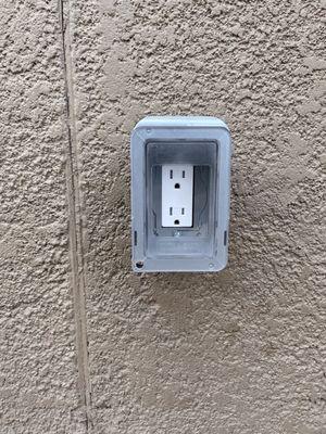 Outdoor outlet installed