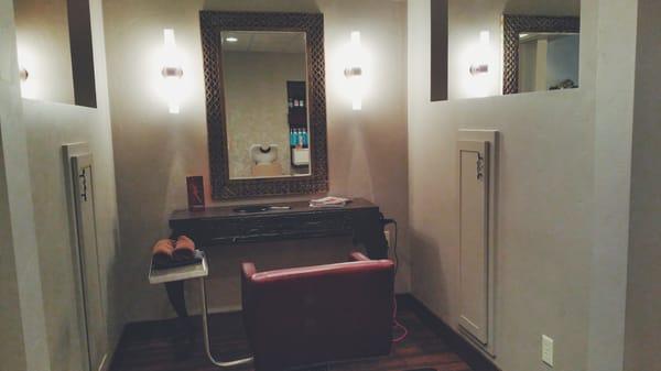 Private hairstylist stations for an exclusive experience.