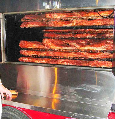 BRISKETS... Cooking 40 full briskets, 650 lbs,  at a time in Rotisserie Convection Smoker.