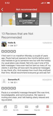 Reviews that yelp hides/consider NOT RECOMMENDED just because I won't pay them over $300 per month to advertise with them!