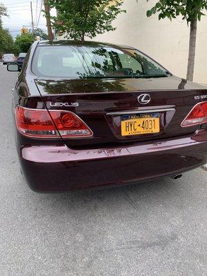 Rear bumper repaired and trunk.