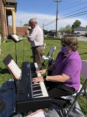 Pianist Barbara Anderson accompanying soloist, John Reeves.