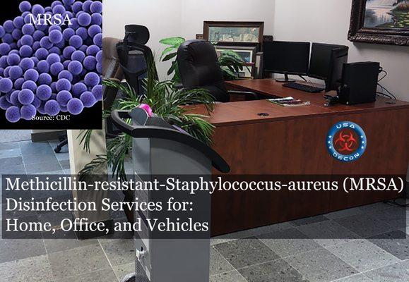 MRSA Disinfection in an office.