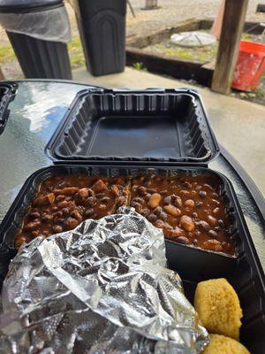 Huge pulled pork sandwich dinner