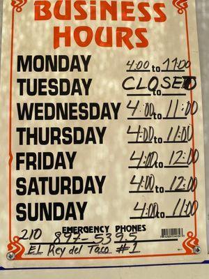 Business hours