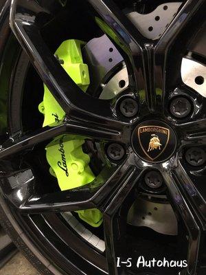 Powder coated wheels and calipers.