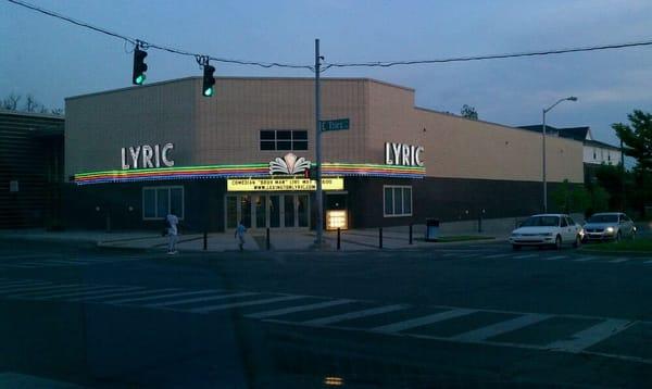 Lyric Theater at dusk.