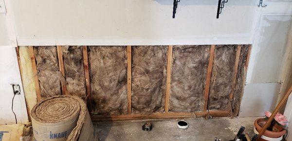 Drywall and Insulation replacement after water damage.