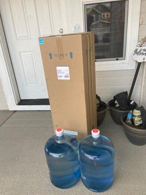 This is the water that has been sitting on my porch for 4 days not picked up!