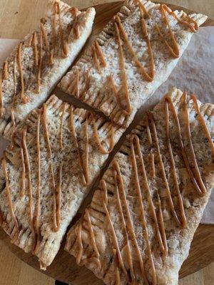 Homemade toaster strudel with caramel icing