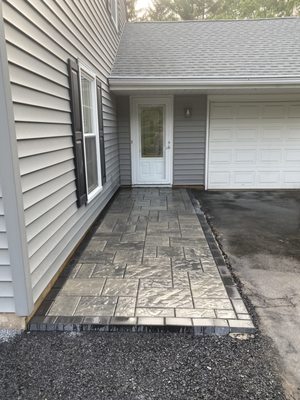 Paver patio entrance and extension