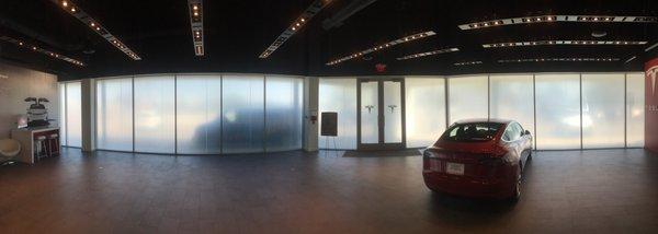 Frosted window film at the new Tesla Showroom in Tempe