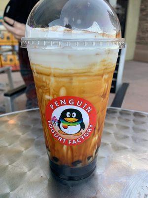 Brown sugar milk tea with boba