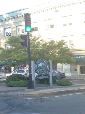 Town Of Norwood -- Town Of Norwood Sign @ Junction of Washington Street & Walpole Street (Route 1A), Norwood                    Sign