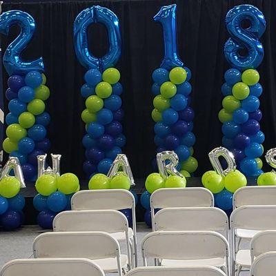 2018 Award Assembly Balloon Decor for Local Elementary School