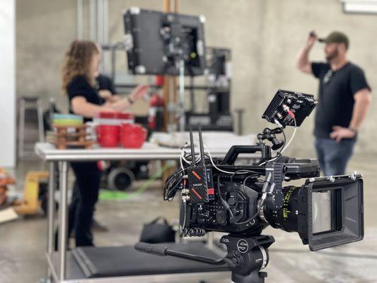 Commercial shoot on Kitchen set