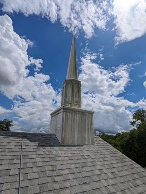 Before church steeple