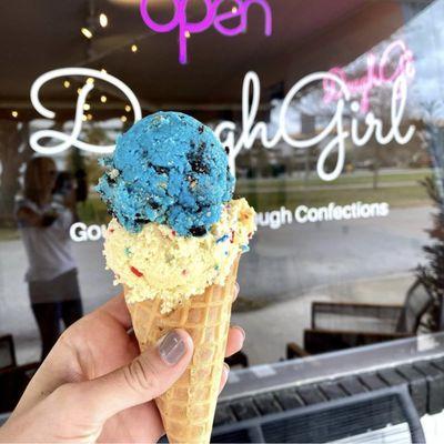 Cookie Monster and Birthday Cake Cookie Dough.