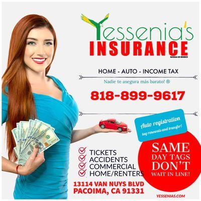 Get instant tags! Auto registration and Insurance without the wait in line. Income tax all at one stop.