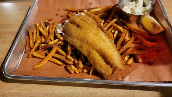 Fried Haddock with fries and slaw