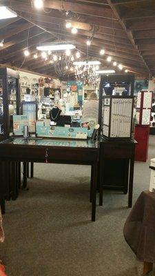 Inside Craft Barn.  Lots of jewelry and accessories.