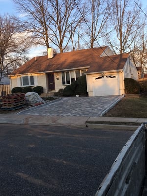 Newly installed pavers in Woodbridge NJ buckskin color