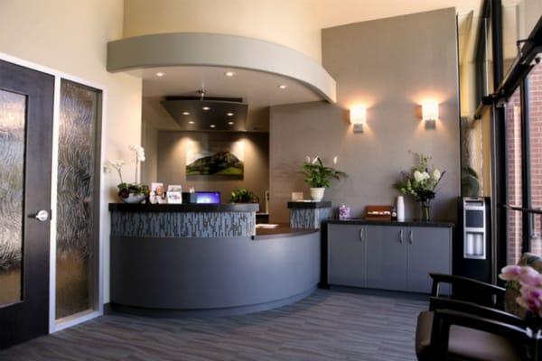 Reception area at Broad St Smiles. We'd love to have you as a new patient!