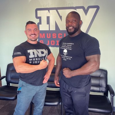 Mr Indiana stopped by Indy Muscle & Joint Clinic!