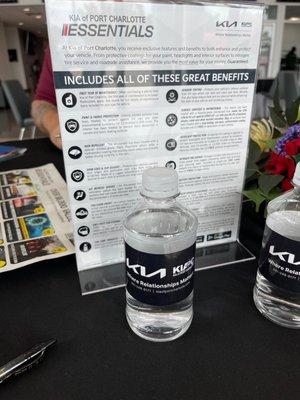 Kia water bottles and Kia of Port Charlotte ESSENTIALS