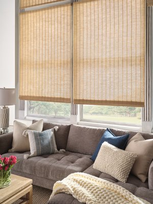 Provance shades from Hunter Douglas give texture and light control to a modern setting