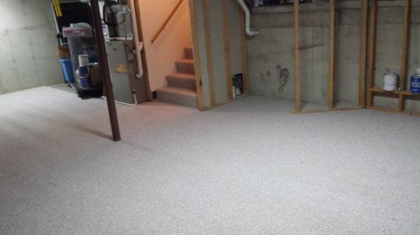 Basement carpet install