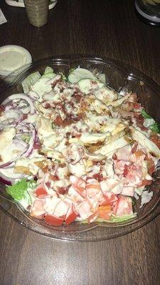 Large bacon chicken and ranch salad (to die for)!