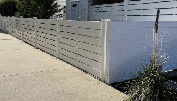 White Vinyl Horizontal Fence