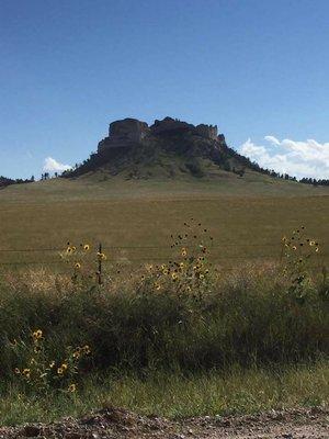 View of crow butte from motel