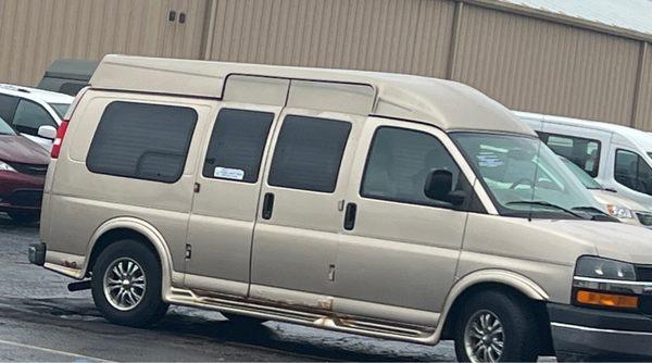 Tan wheelchair Cavan, passenger side view