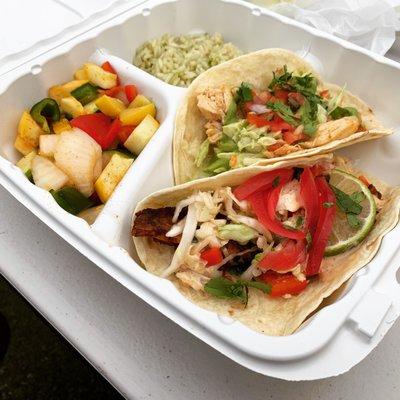 Chicken tacos and side salad!