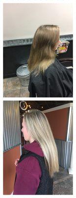 Before and after a heavy highlight.