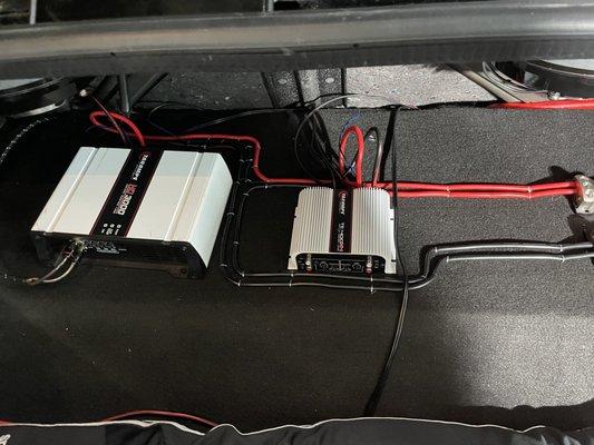 Custom amplifier rack built for 1987 Chevrolet Monte Carlo SS