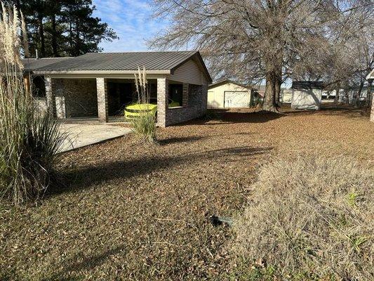 Yard clean up (before) available in Little Rock and surrounding areas. Call or text for a free quote.