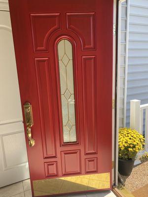 Front door you can still see the paint underneath.