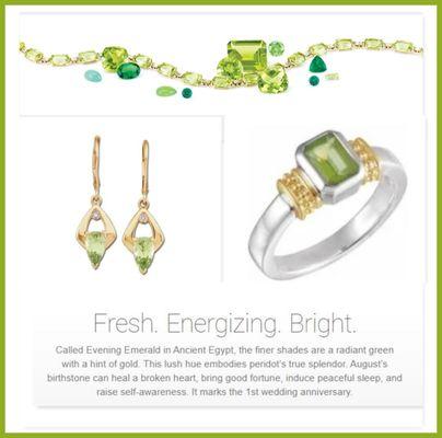 For all the beautiful August babes! Gorgeous Peridot jewelry!