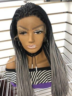 Lace front braided 26" wig